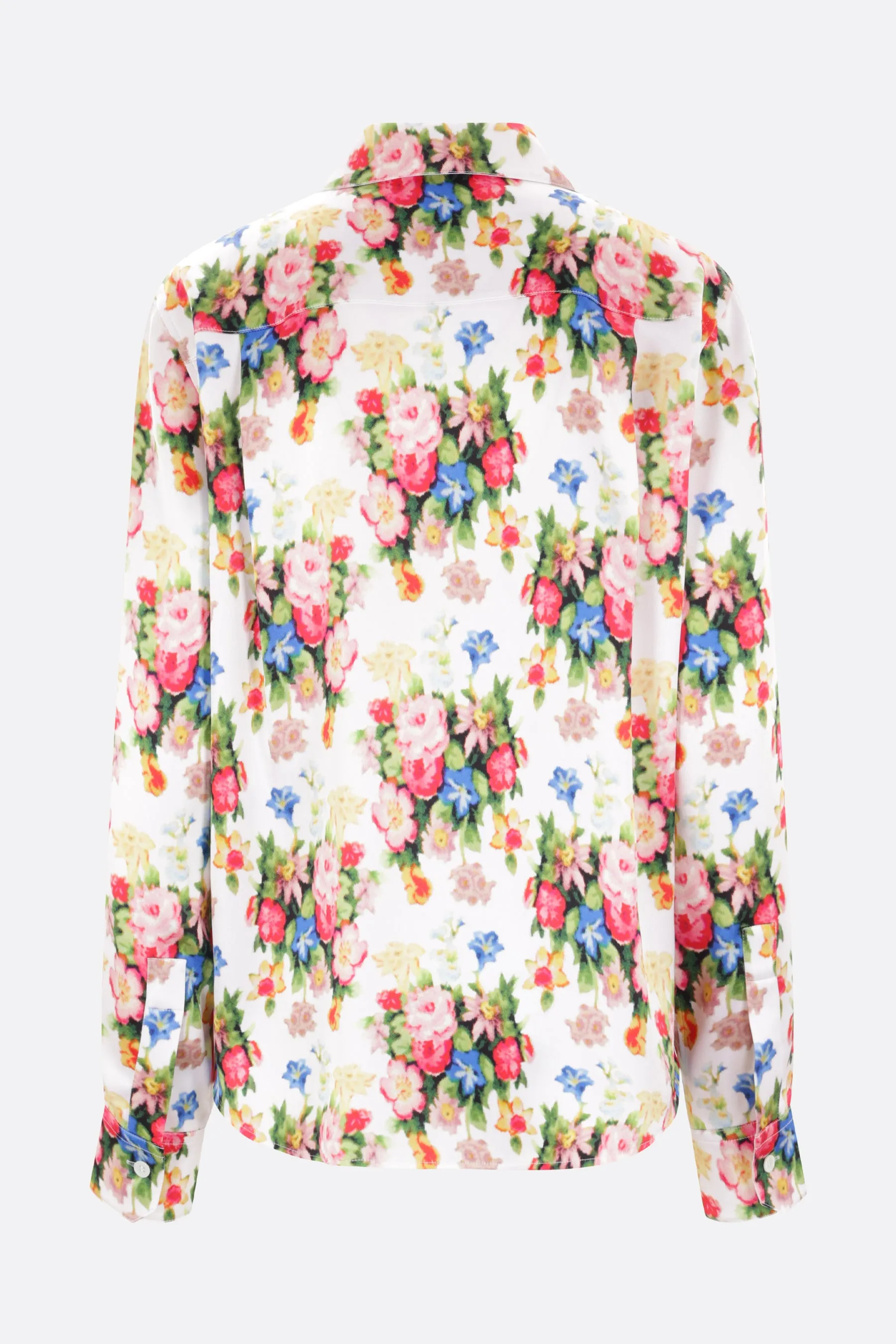 floral print satin shirt