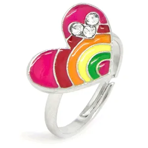 Heart shaped rainbow ring