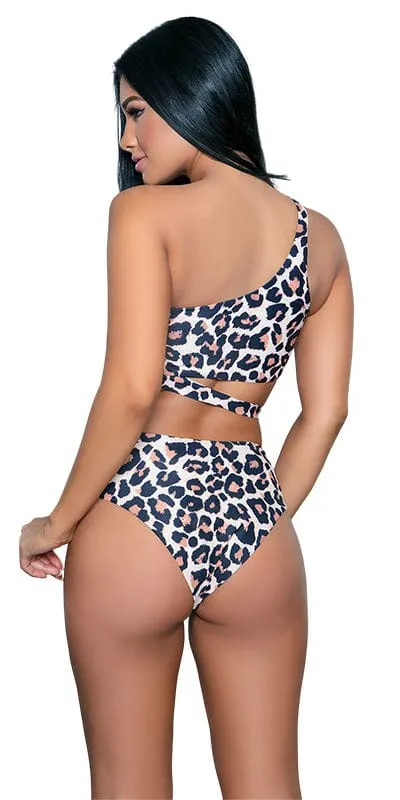 High Waist Leopard Print Bikini