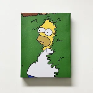 Homer in Hedges - The Simpsons Gallery Wrapped Canvas Print 8x10