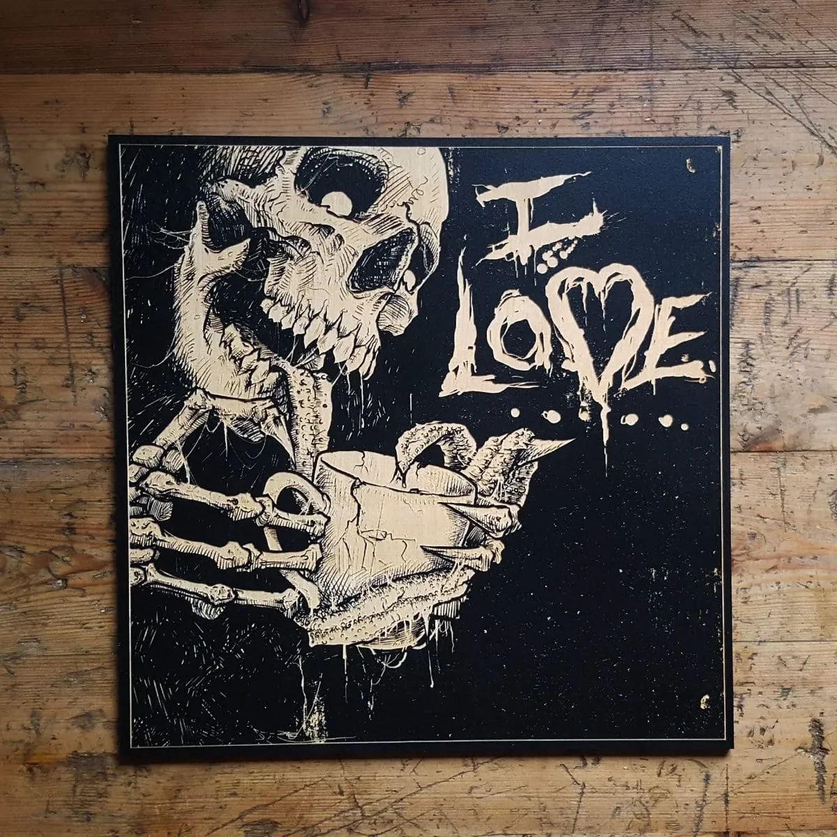 I Love Coffee Limited Edition Laser Etched Wood Print by Godmachine