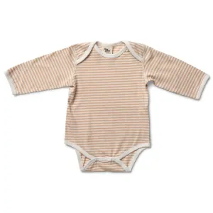 Jersey Striped ong Sleeve Body Suit - Brown /Natural