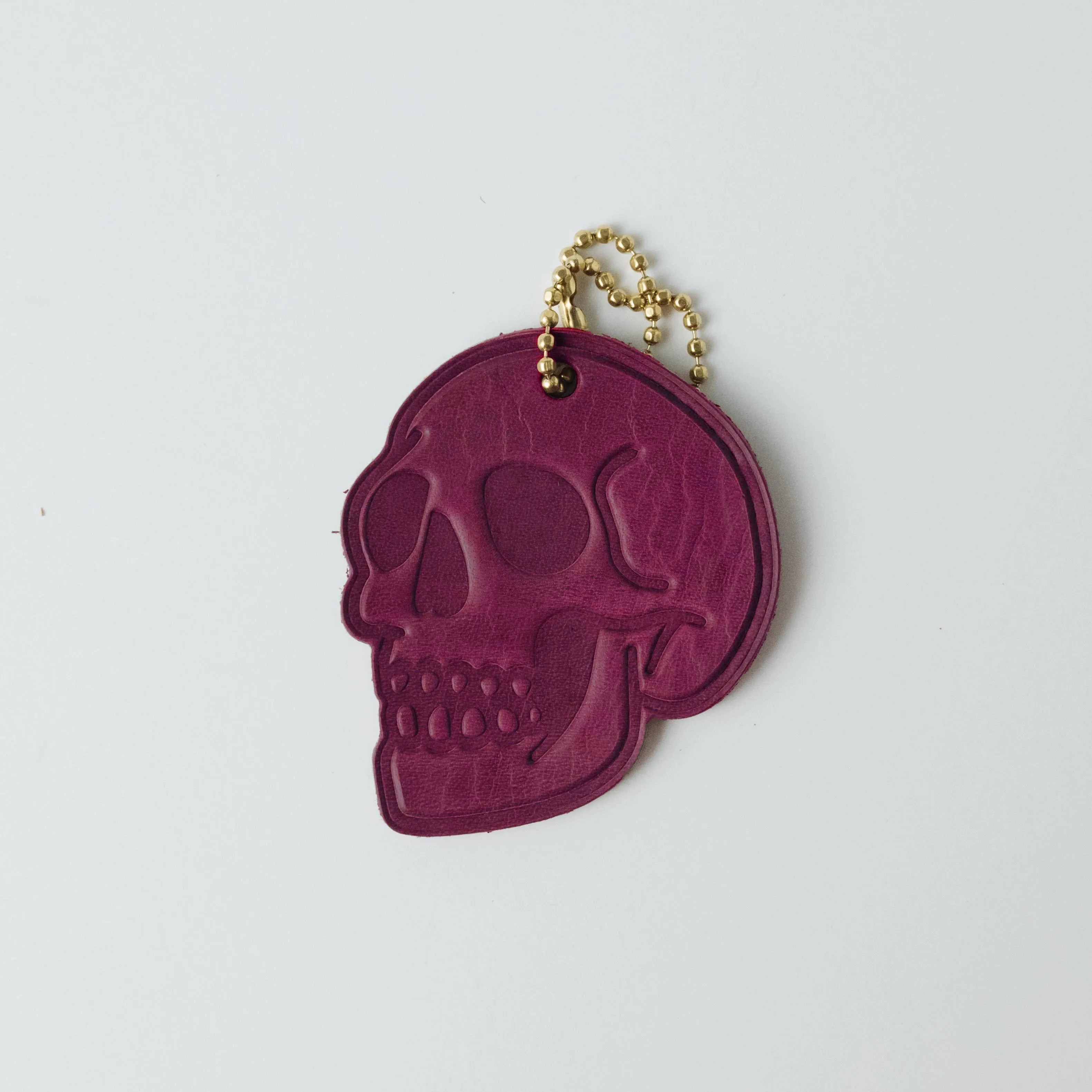 Leather Skull Tag