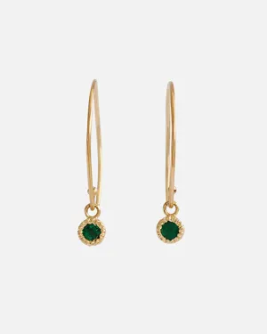 Melee Ball Loop / Emerald Earrings