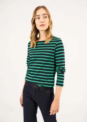 MERIDAME II - Authentic Breton Shirt | Heavyweight Cotton | Women Fit (NAVY / KELLY GREEN)