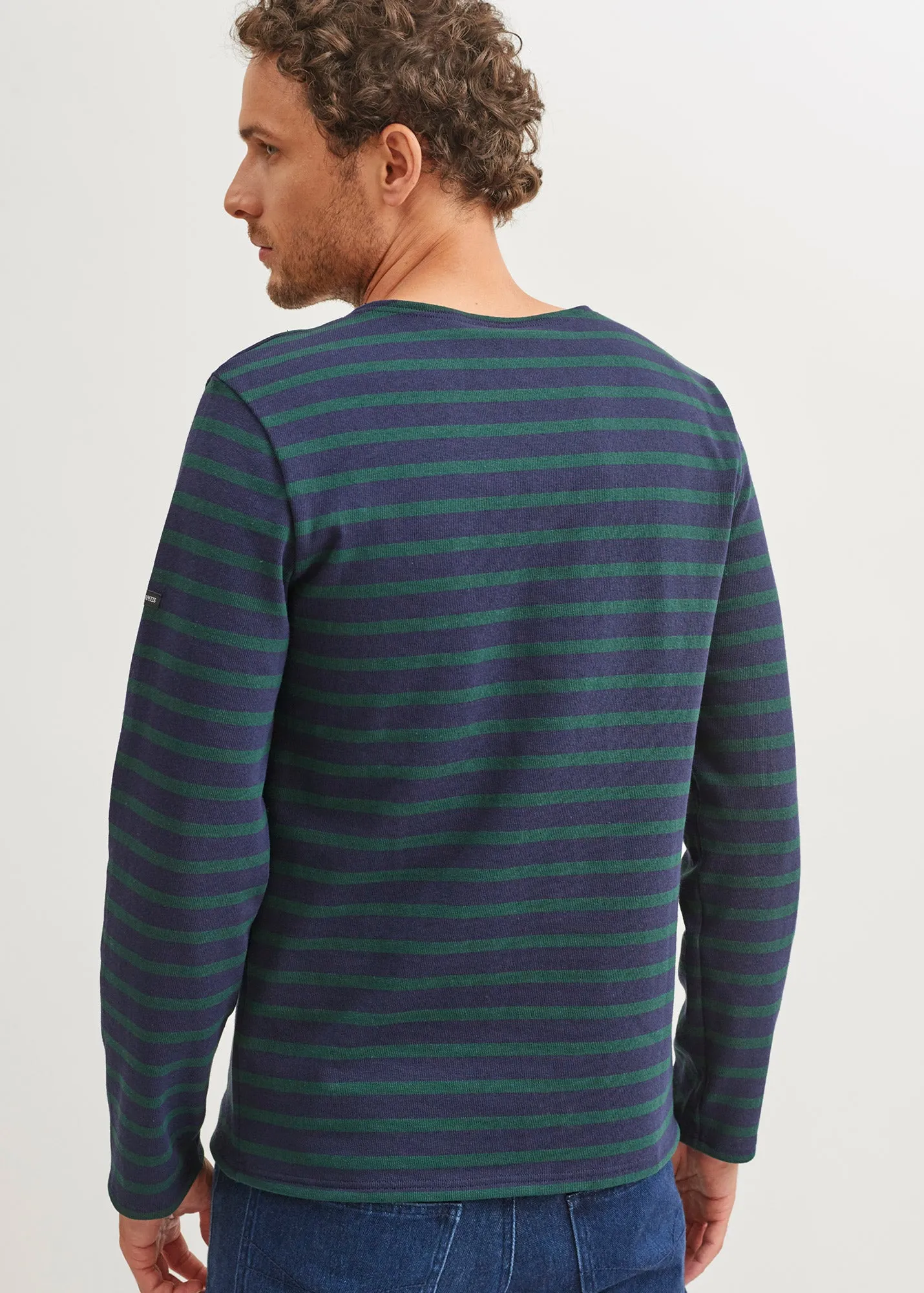 MERIDIEN MODERNE - Original Breton Shirt | Heavyweight Cotton | Men Fit (NAVY / PINE GREEN)