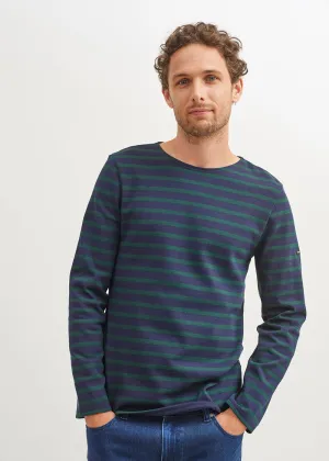 MERIDIEN MODERNE - Original Breton Shirt | Heavyweight Cotton | Men Fit (NAVY / PINE GREEN)