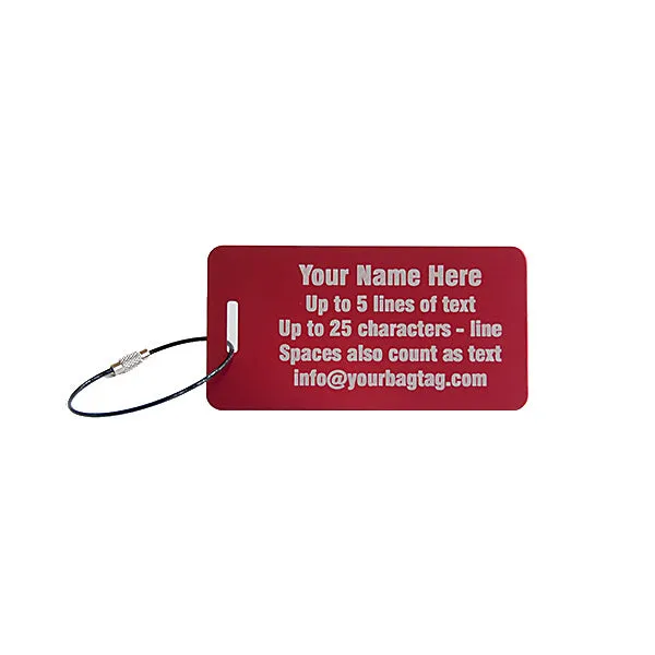 Metal Luggage Tag - Aluminum - 3.85 X 2 inches