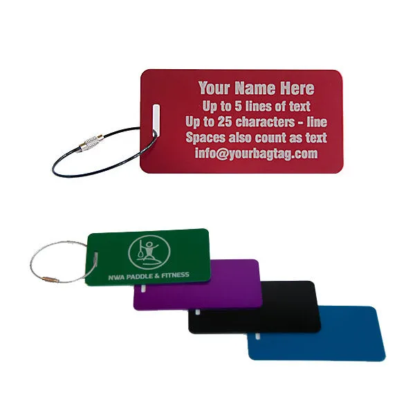 Metal Luggage Tag - Aluminum - 3.85 X 2 inches