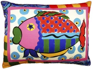 Outdoor Colorful Fish Accent Pillow