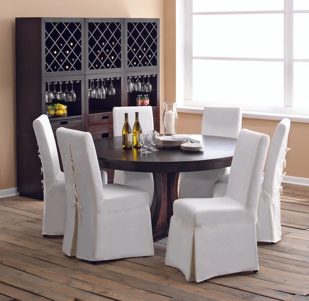 Pacific Beach Dining Chair Slipcover - Sunbleached White