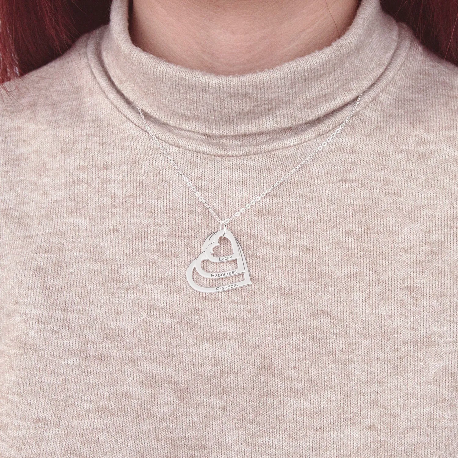 Personalized Multiple Heart Necklace