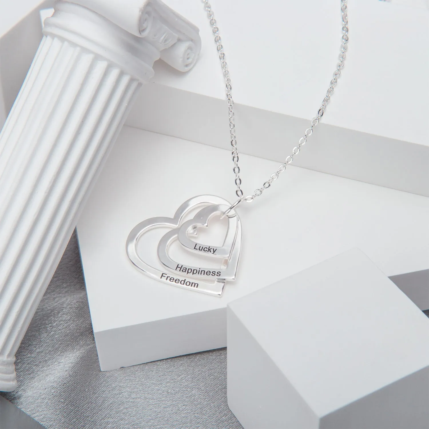 Personalized Multiple Heart Necklace