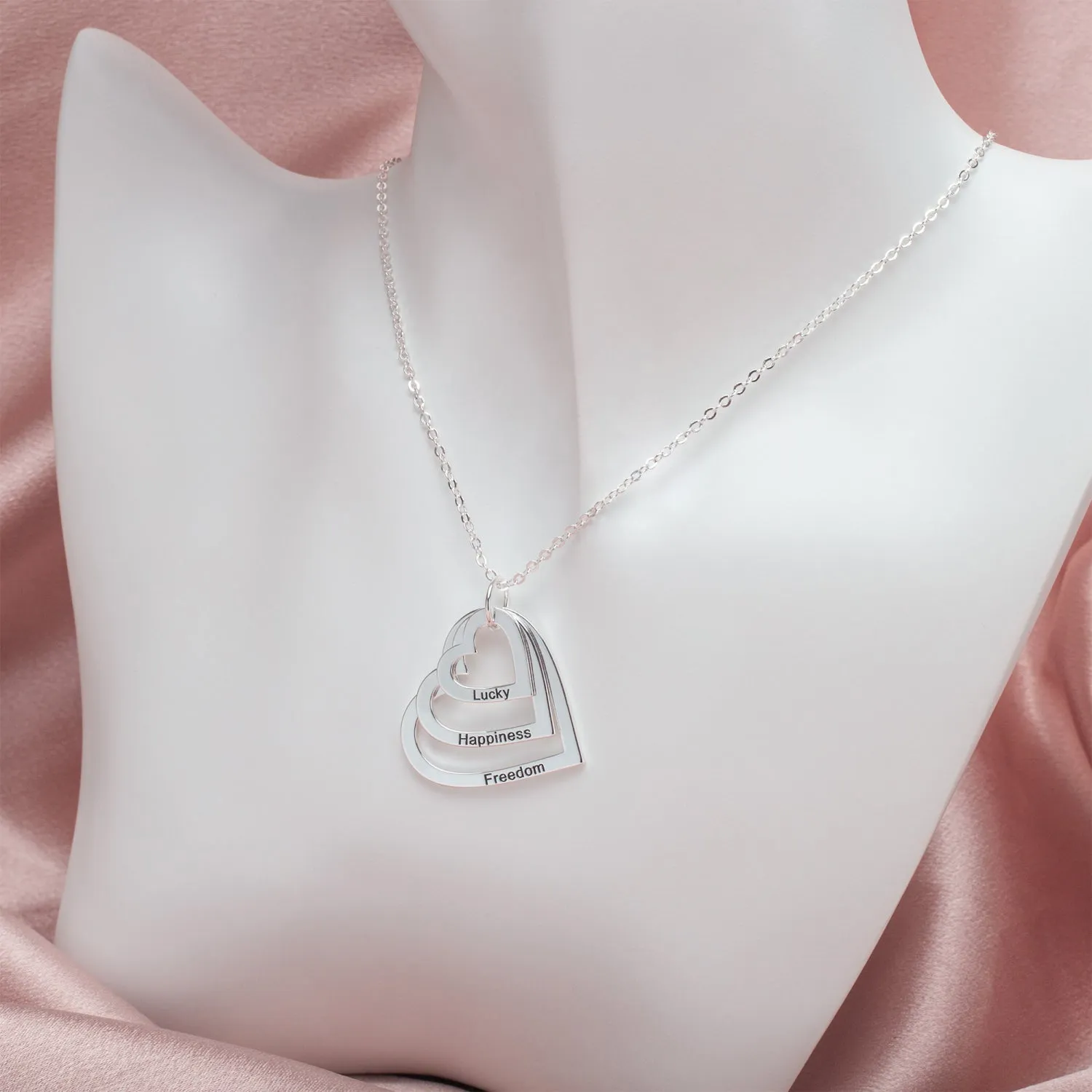 Personalized Multiple Heart Necklace