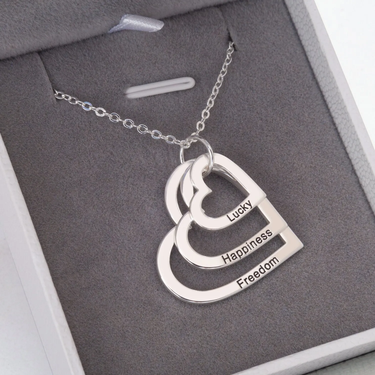 Personalized Multiple Heart Necklace