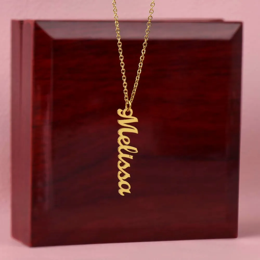 Personalized Name Necklace, Vertical