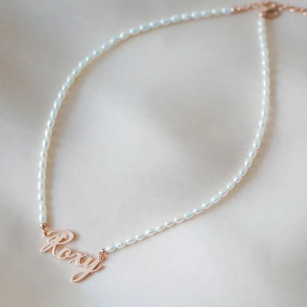 Personalized Name Pearl Necklace