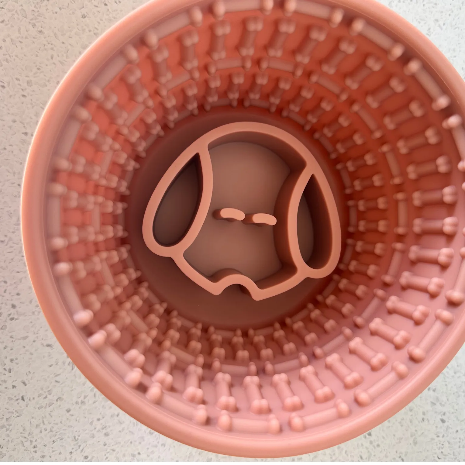 Pink Bucket Enrichment Slow Feeder Bowl with Silicone Spatula