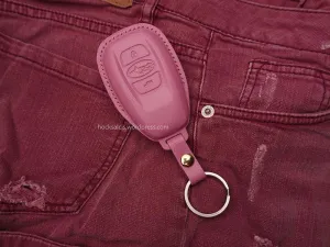 Pink Goat Skin Leather Car key Fobs