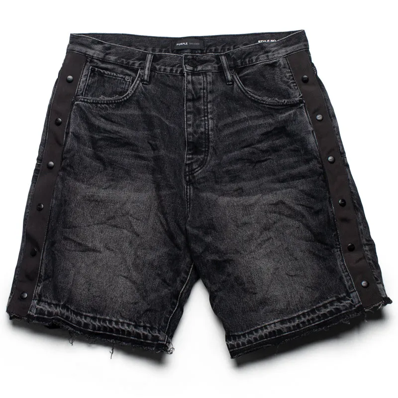 Purple Brand Tearaway Denim Shorts - Black