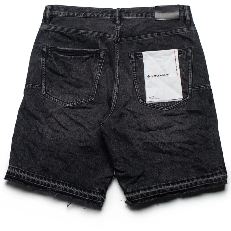 Purple Brand Tearaway Denim Shorts - Black