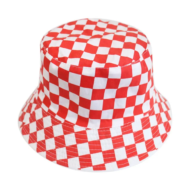 "CHECKERBOARD" REVERSIBLE BUCKET HAT