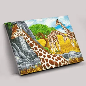 "Grazing Giraffes" Crystal Art Kit 40x50cm