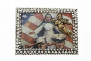 "Manifest Destiny" Military Rectangle Buckle Base, ea