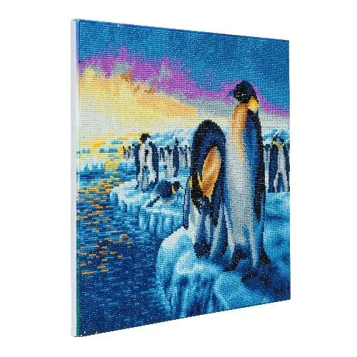 "Penguins of the Antarctica" Framed Crystal Art Kit 40x50 cm