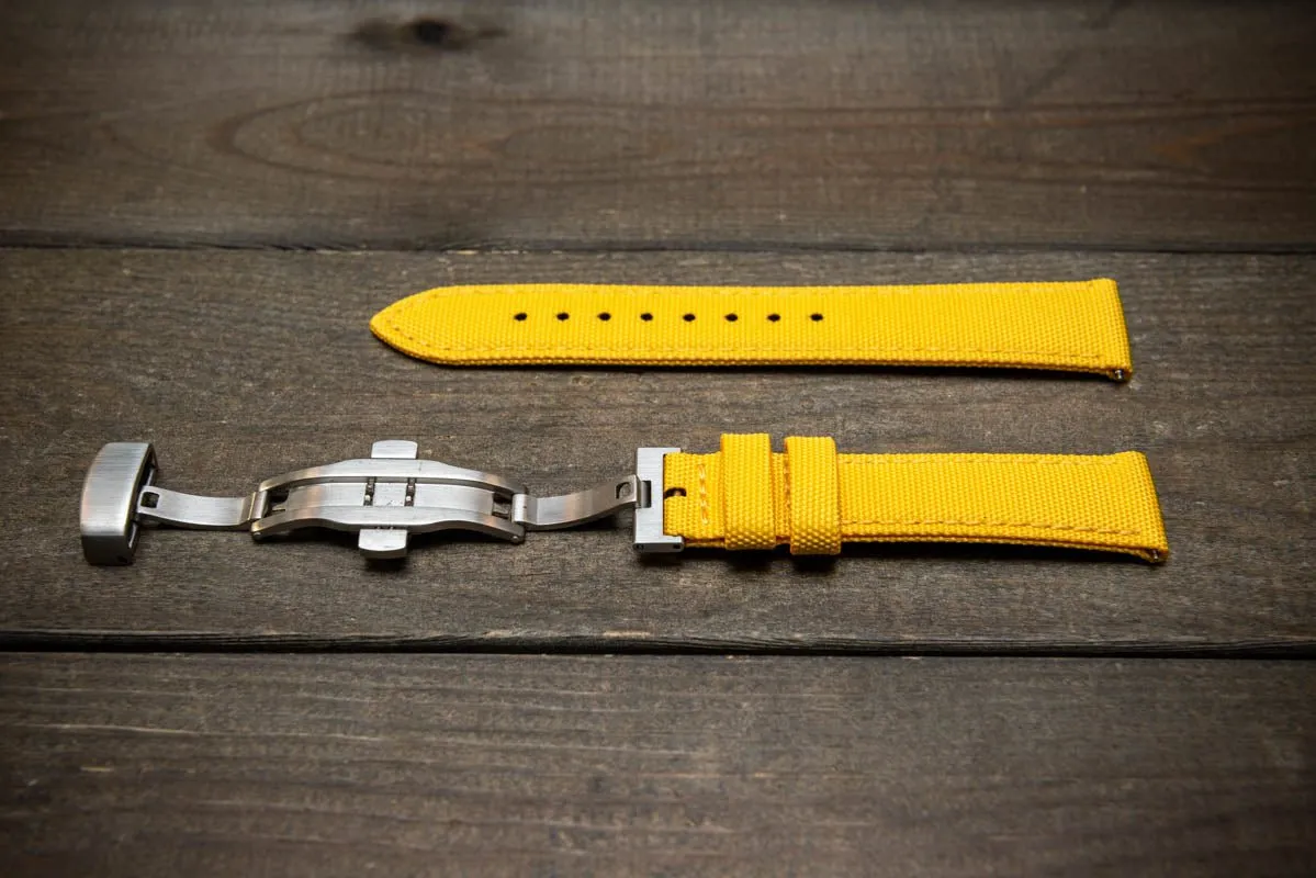 Sailcloth waterproof watch strap. Deployment clasp.