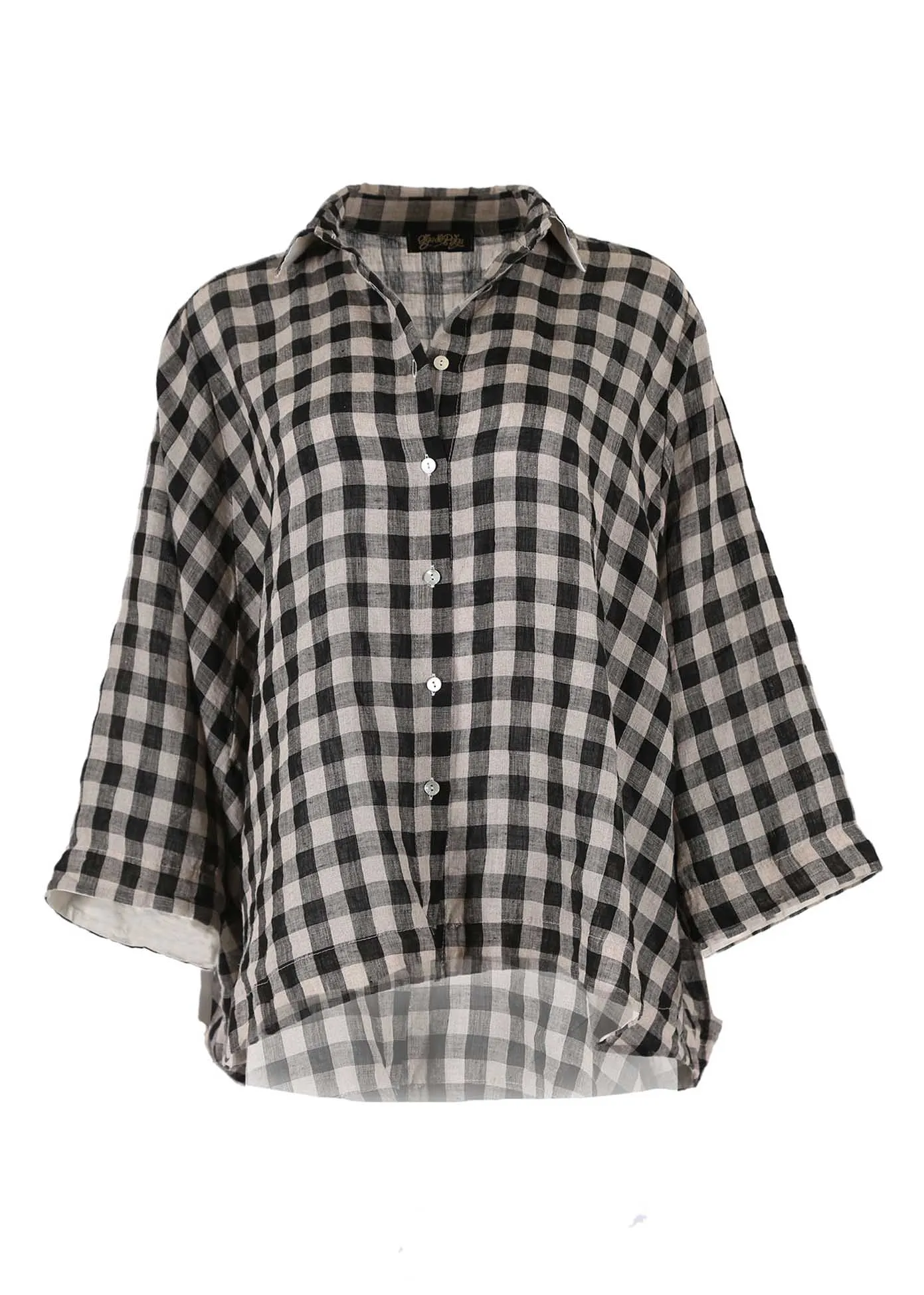 Saint-Germain-des-Prés Shirt Black/White in Linen