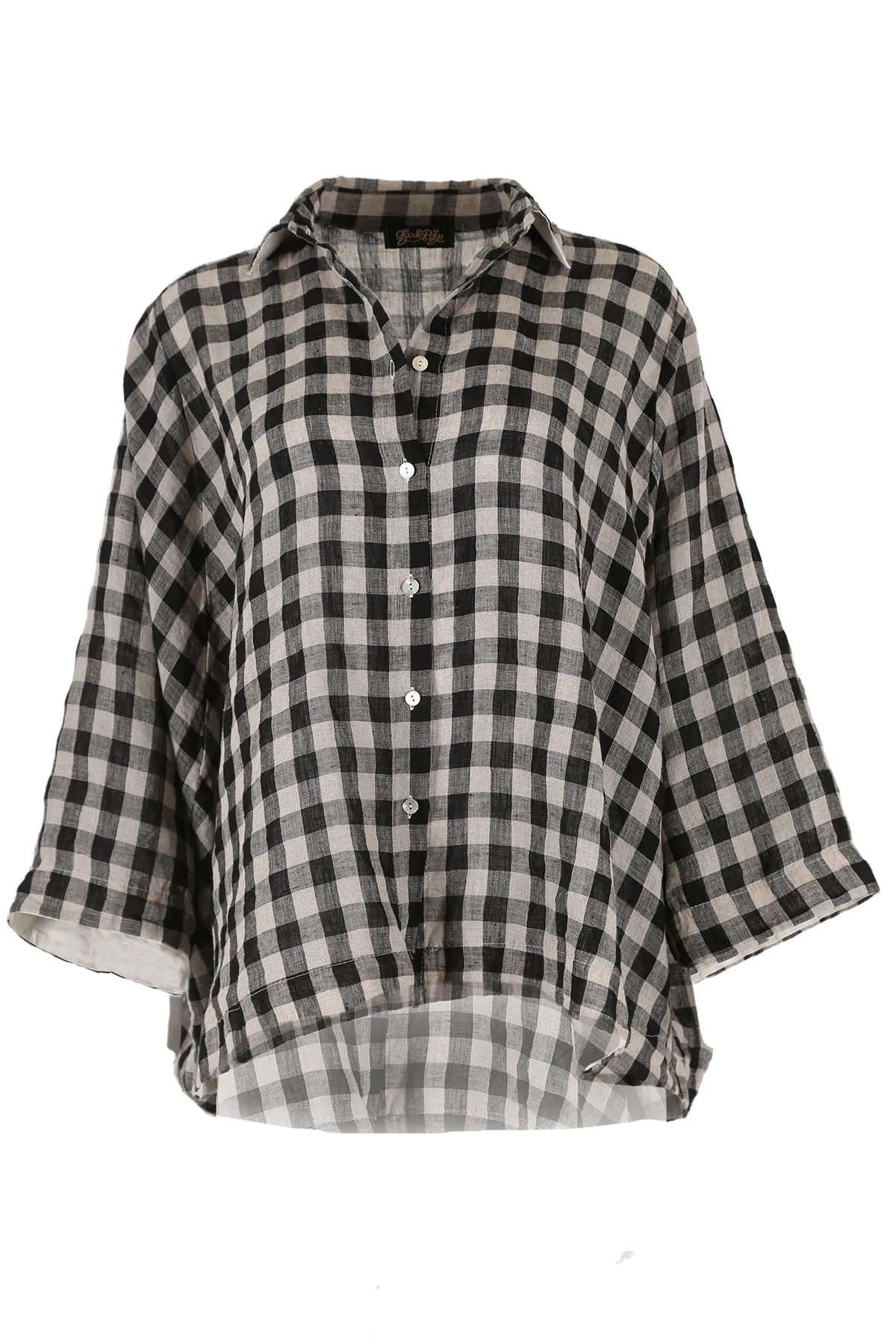 Saint-Germain-des-Prés Shirt Black/White in Linen