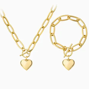 Saint Heart Pendant Jewelry Set