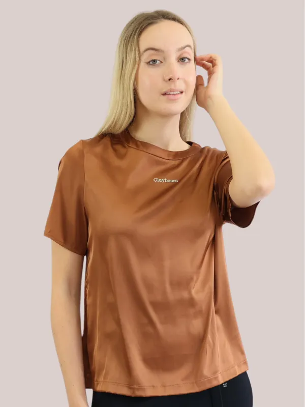 Satin Crew Neck Top