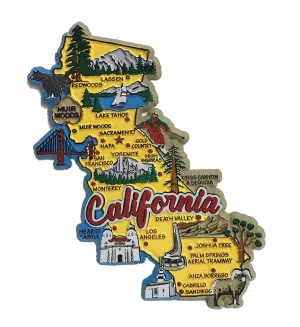 Souvenir Magnet California State Map