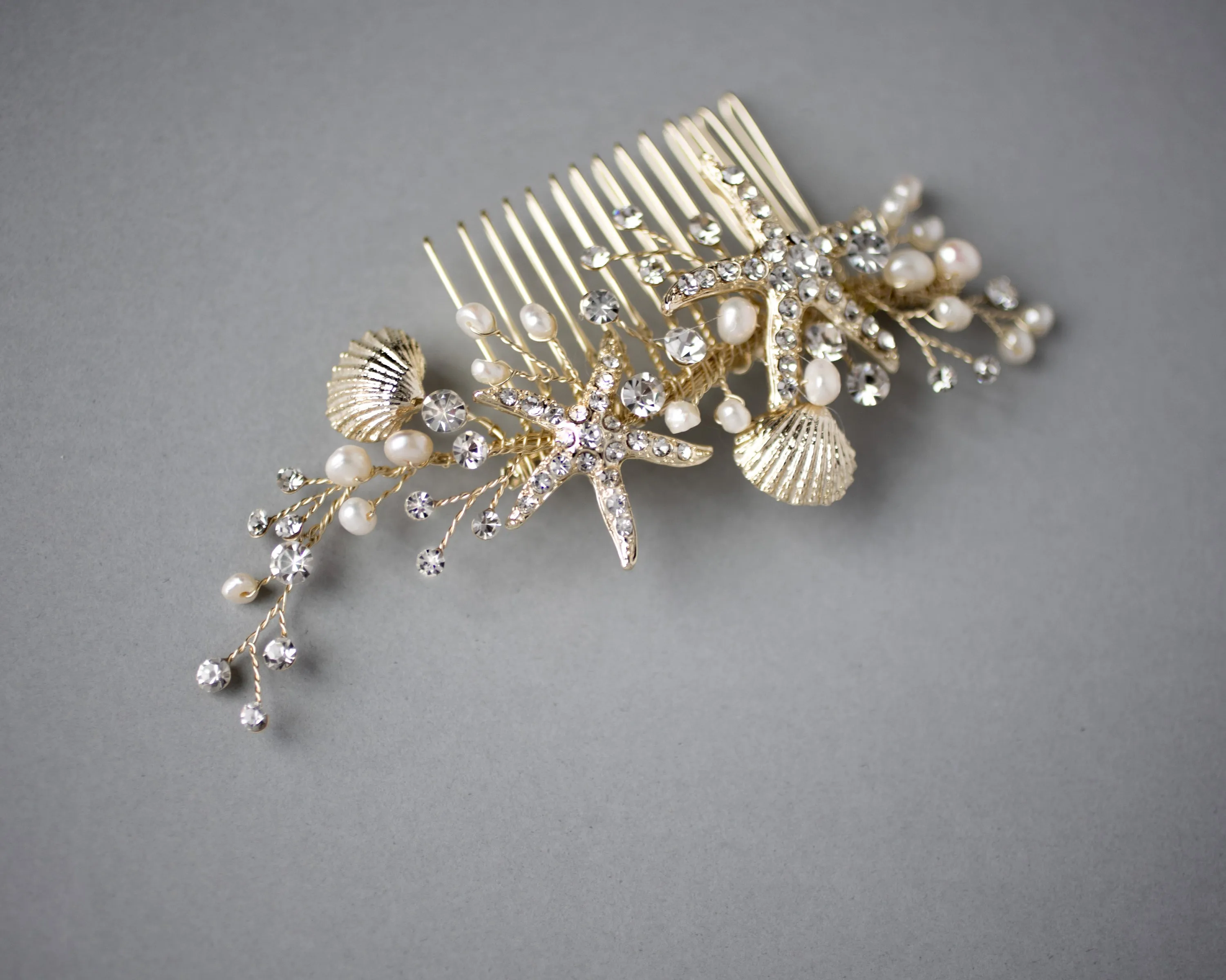 Starfish and Shell Mermaid Hair Comb