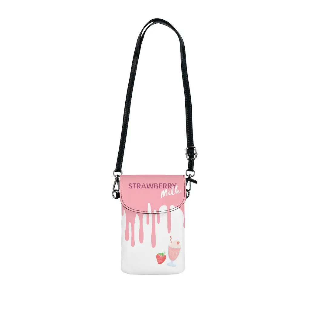 Strawberry Milk Cross body bag Small Cell Phone Wallet