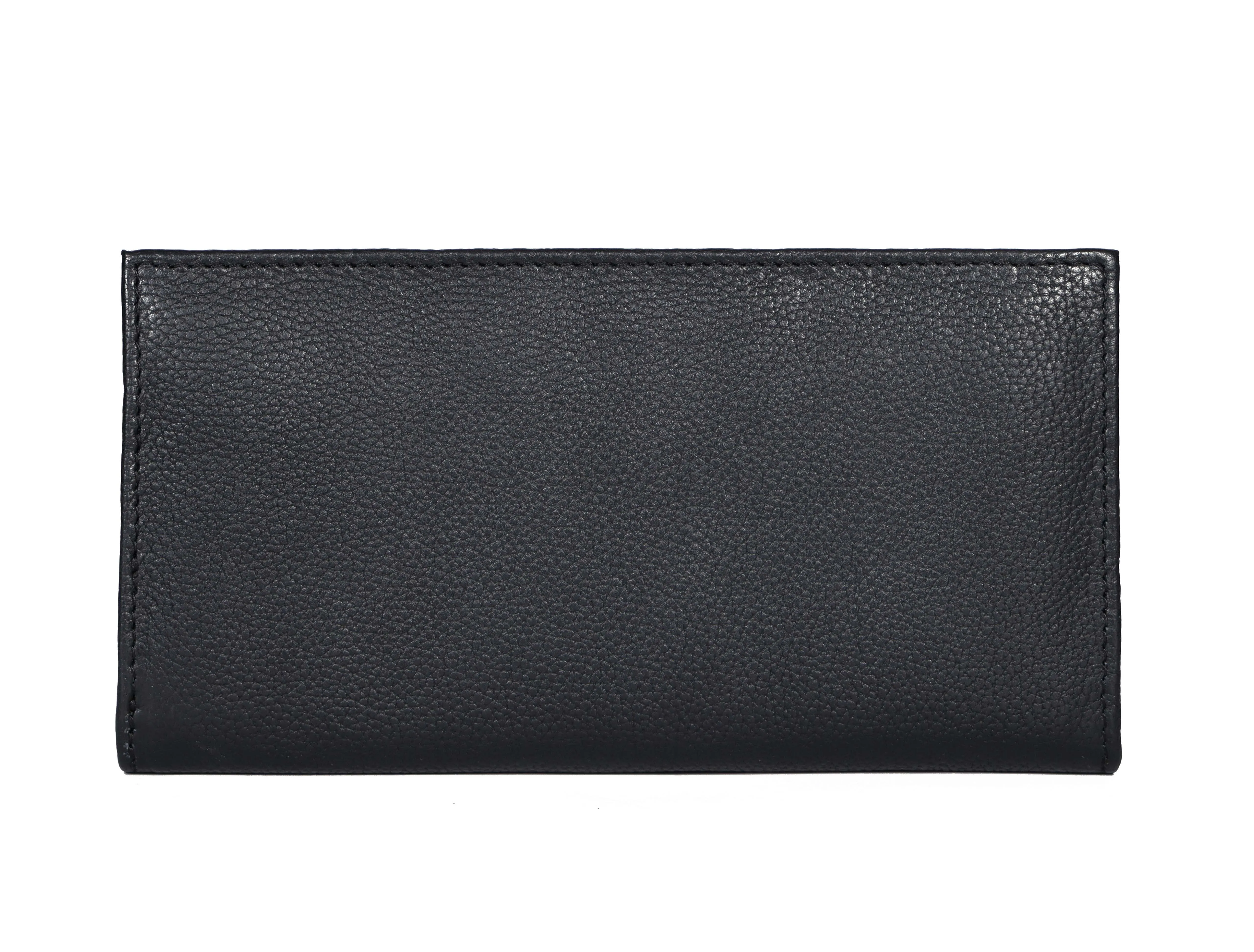 Timeless Elegance: Black Leather Clutch for Effortless Style. Art: BG-1603