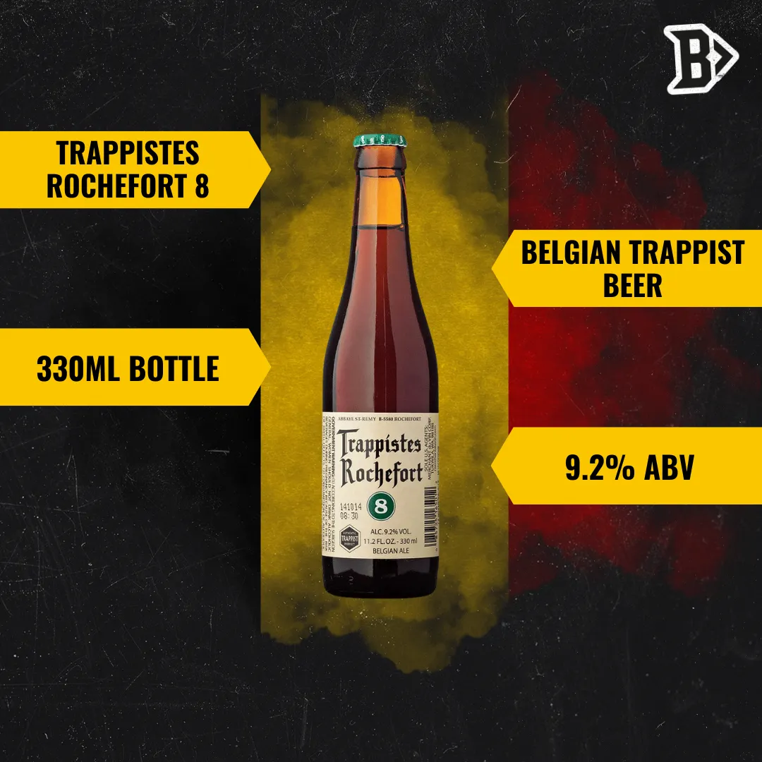 Trappistes Rochefort 8 Belgian Trappist Beer 330ml Bottles - 9.2% ABV (12 Pack)