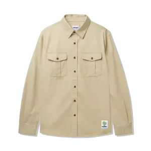 Washed Pocket L/S Shirt, Khaki